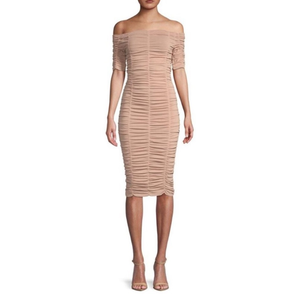 Ronny Kobo Nina Ruched Off Shoulder Dress